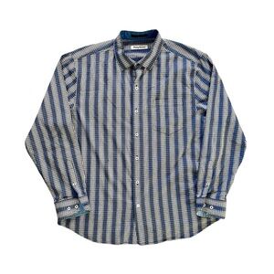 Tommy Bahama Silk Blend Plaid Long Sleeve Button Down Shirt Men’s Large